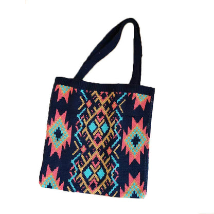 retro ethnic style wool woven bag all matching