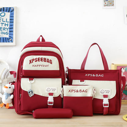 four piece ins schoolbag for junior and senior high schools