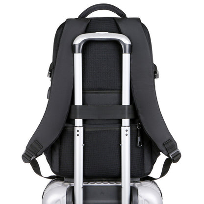 fashion mens black double shoulder backpack