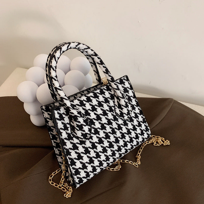 handbags houndstooth chain trendy one shoulder messenger bag