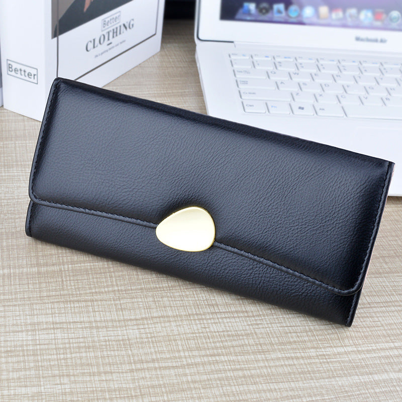 womens long wallet soft leather wallet multi card slot card holder retro fashion minimalism large capacity handbag