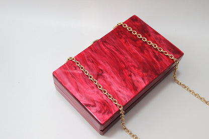 new style wallet one shoulder messenger bag fashion lady red pearlescent acrylic bag banquet clutch