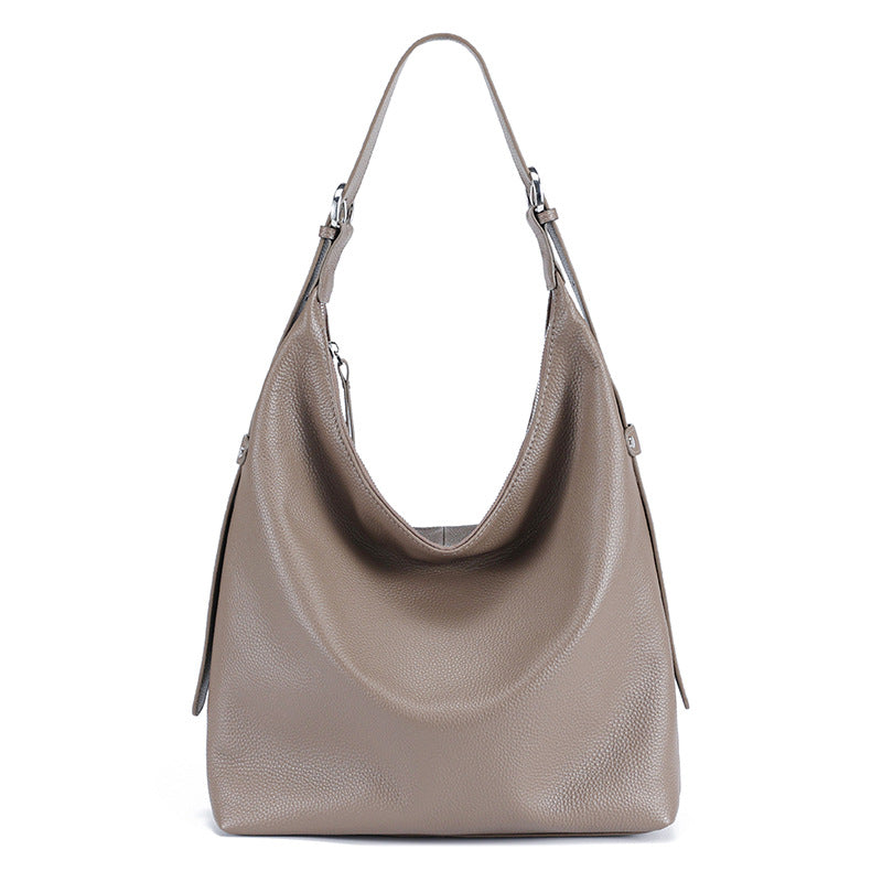 Womens Versatile Large-Capacity Genuine Leather Shoulder Bag