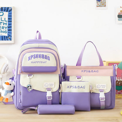 four piece ins schoolbag for junior and senior high schools