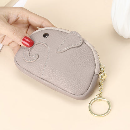 female creative keychain cartoon elephant wallet