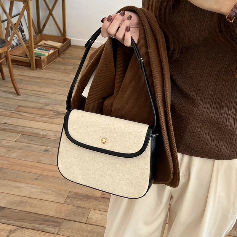 elegant canvas new early autumn new versatile crossbody womens bag