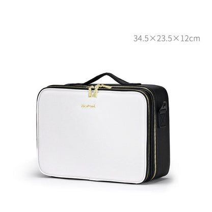 large capacity leather cosmetic bag portable makeup artist makeup storage bag