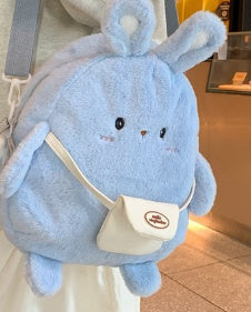 female large capacity cute plush rabbit backpack