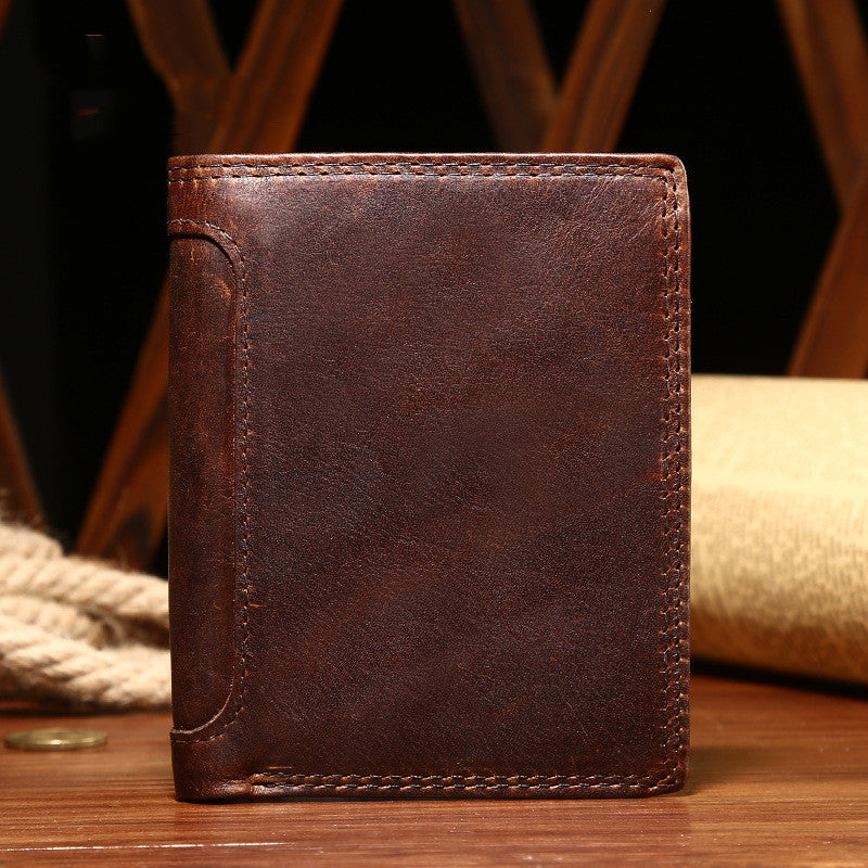 mens business vintage leather wallet