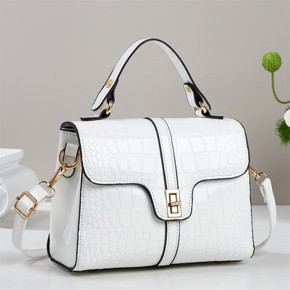 Sleek Stone-patterned Patent Leather Crossbody Bag That Pairs Effortlessly With Any Outfit