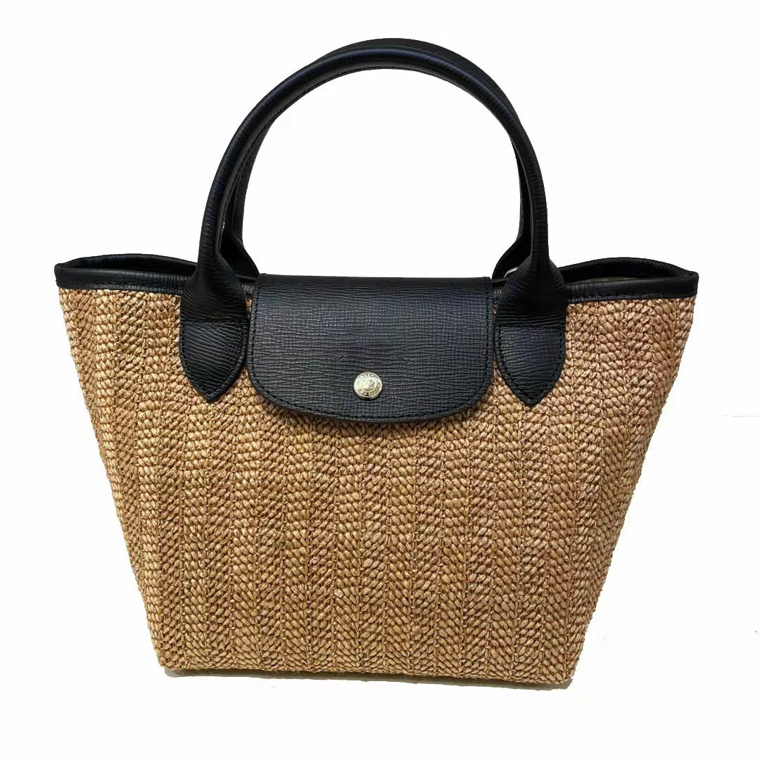 tote hand held oblique cross one shoulder straw womens bag