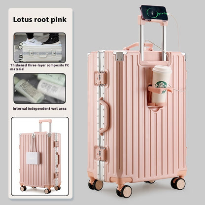 Large Capacity Travel Aluminum Frame Password Luggage