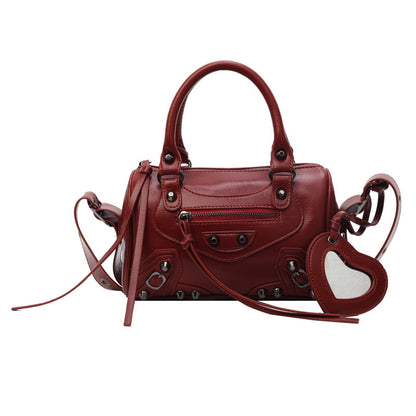 portable tassel rivet shoulder crossbody underarm pillow bag