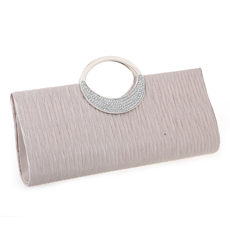 pleated portable diamond dinner bag