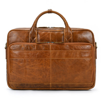 mens first layer cowhide portable briefcase