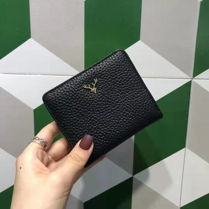 womens ultra thin foldable cowhide mini wallet