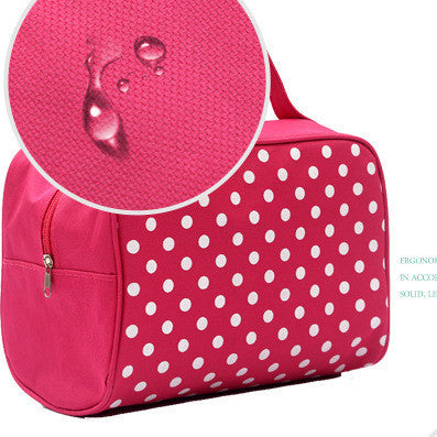 fashion handheld dot waterproof cosmetic bag