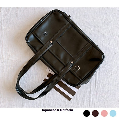 One-shoulder Student Commuter PU Uniform School Handbag