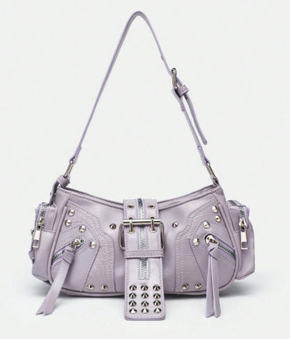 Motorcycle Punk Rivet Retro Womens Crossbody Bag