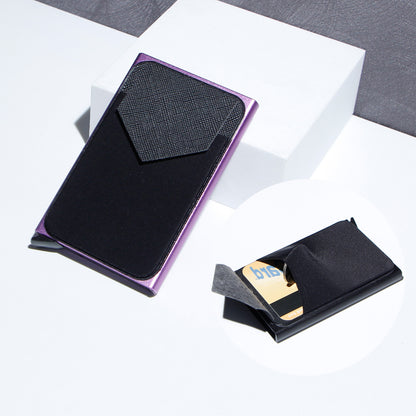 metal card strap lycra cloth anti theft swiping aluminum alloy credit card box business card case multi card holder