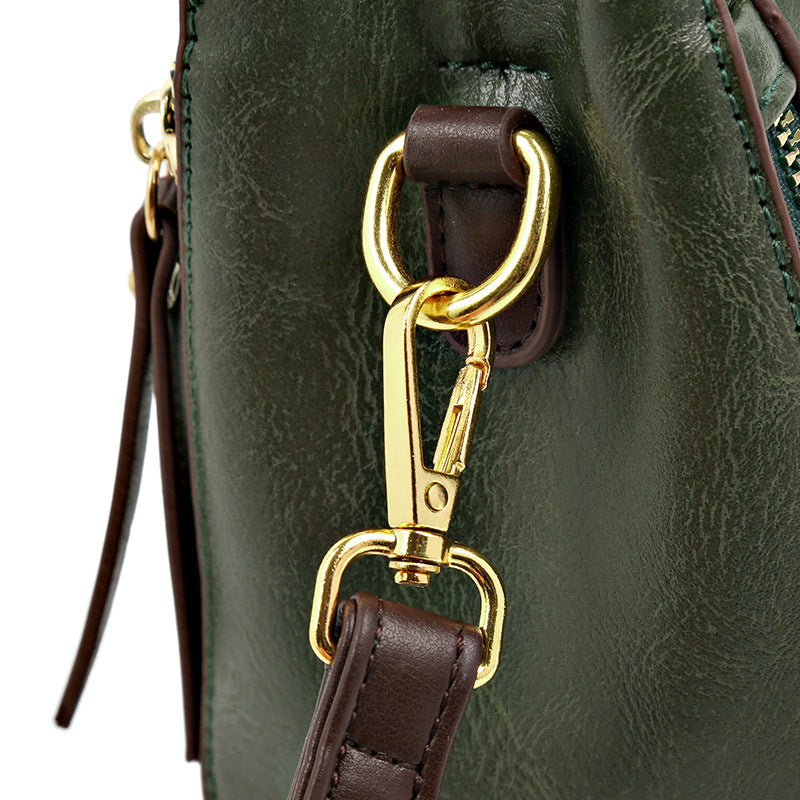 womens retro easy matching soft leather textured handbag shoulder crossbody