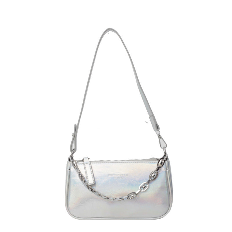 high grade pearl silver crossbody shoulder underarm bag