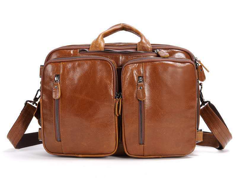 mens multi functional first layer imported leather bag