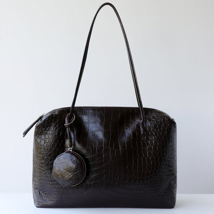 High-Capacity Versatile Womens Leather Shoulder Bag