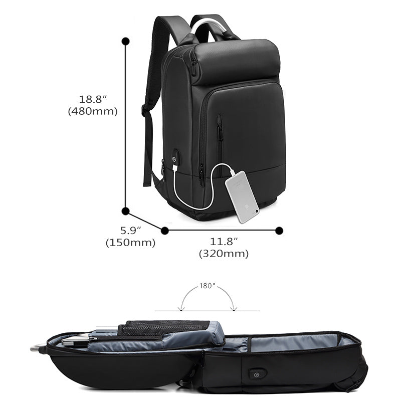 fashionable business laptop backpack water repellent travel bag