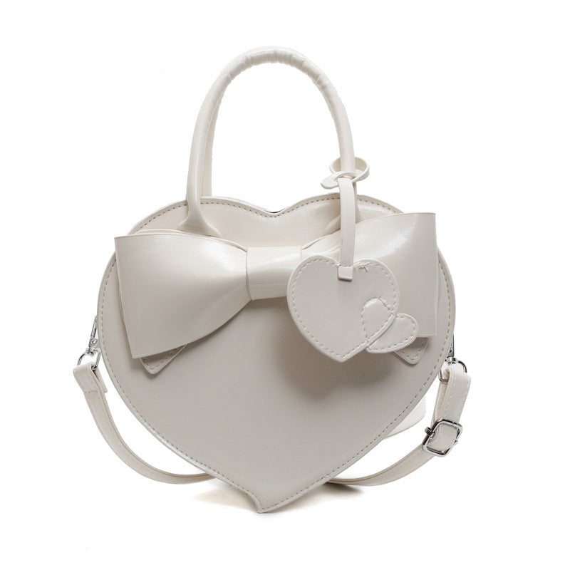 bow heart bag fashion portable shoulder messenger bag