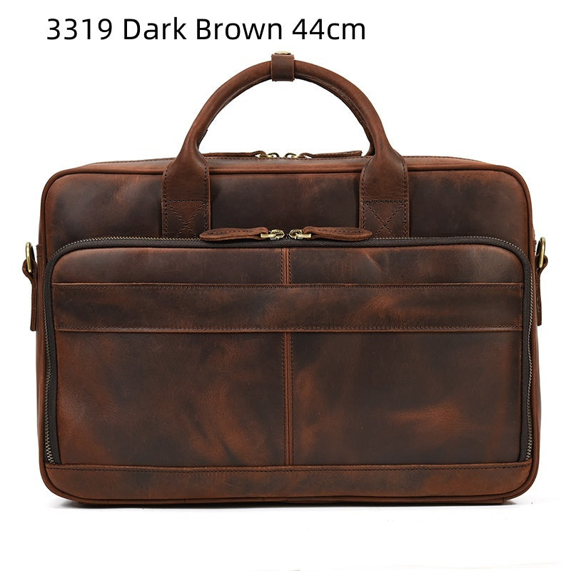 mens first layer cowhide portable briefcase