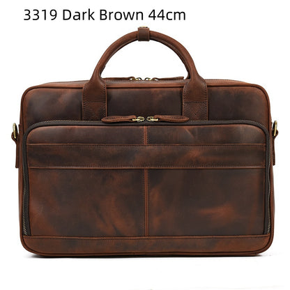 mens first layer cowhide portable briefcase