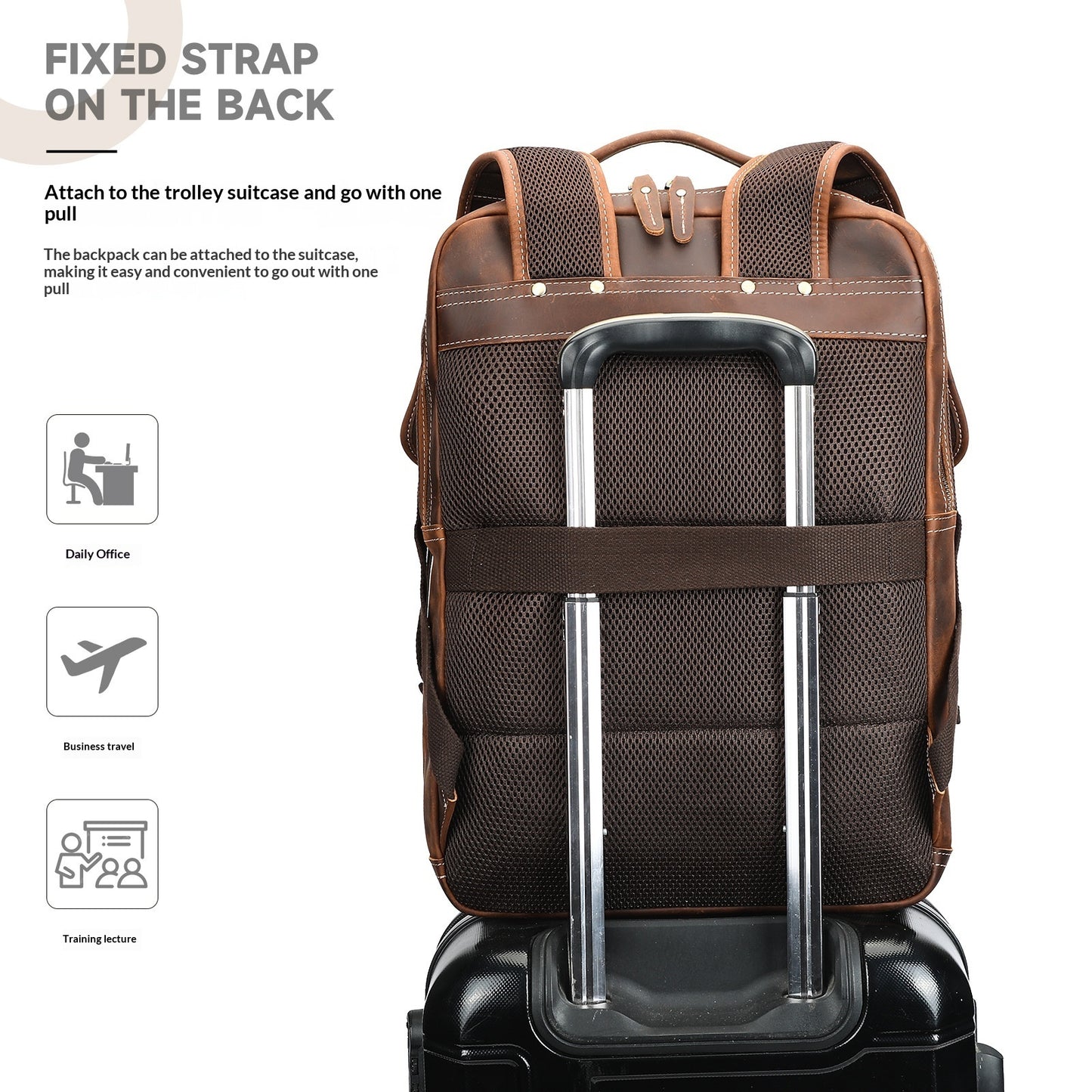 Outdoor Leather Large-Capacity Backpack