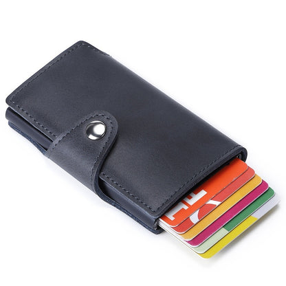 thin anti degaussing business card holder automatic pop up metal card bag