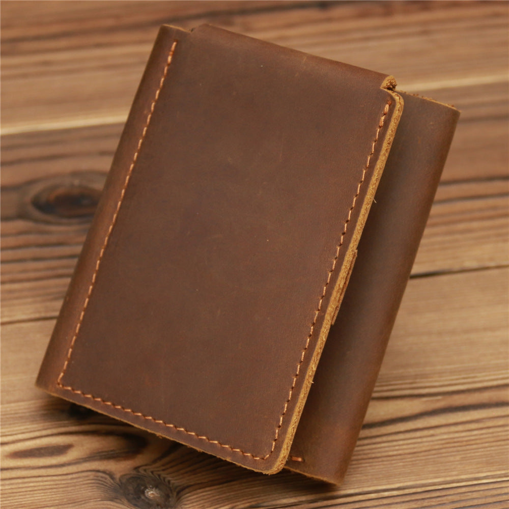 mens retro crazy horse leather wallet