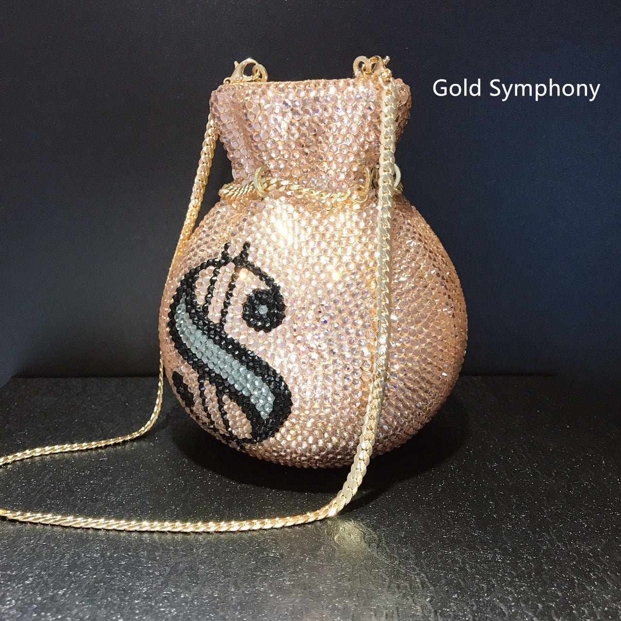 pocket handmade diamond party crystal clutch chain bag