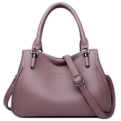 simple casual soft leather crossbody shoulder bag