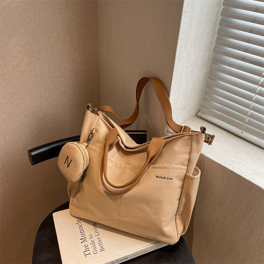 niche casual fashion nylon canvas tote bag for women