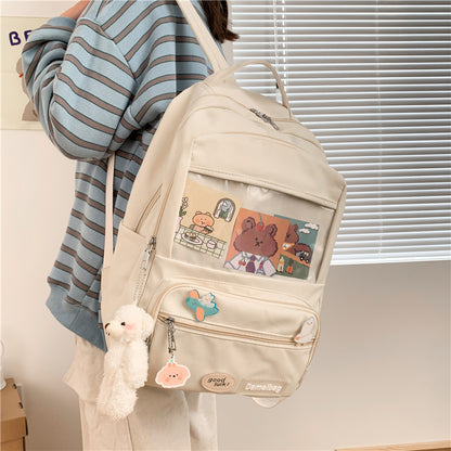 large capacity junior high school student multi pocket backpack