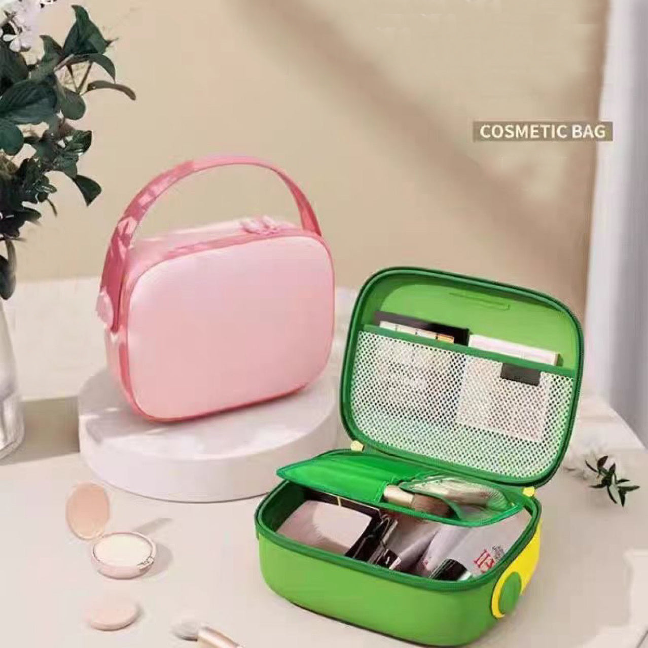 Dopamine-color Cosmetic Bag Multi-purpose Handbags Women Large Capacity Cosmetics Portable Outing Anti-fall And Dirt-resistant Storage Bags