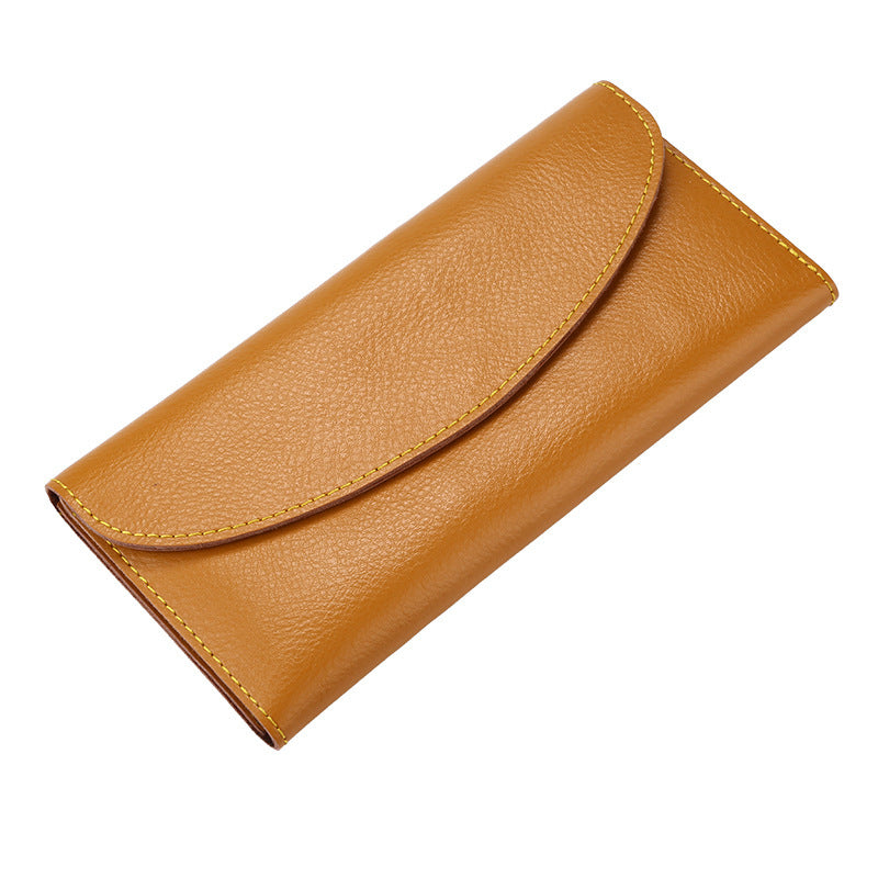 womens leather simple wallet long