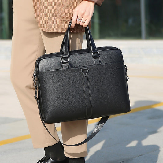 mens pu portable oblique span business briefcase large capacity travel