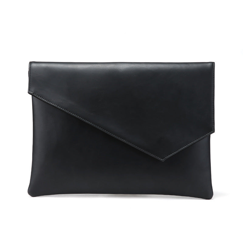 leather upgraded mens style business casual fashion hand held envelope file bag