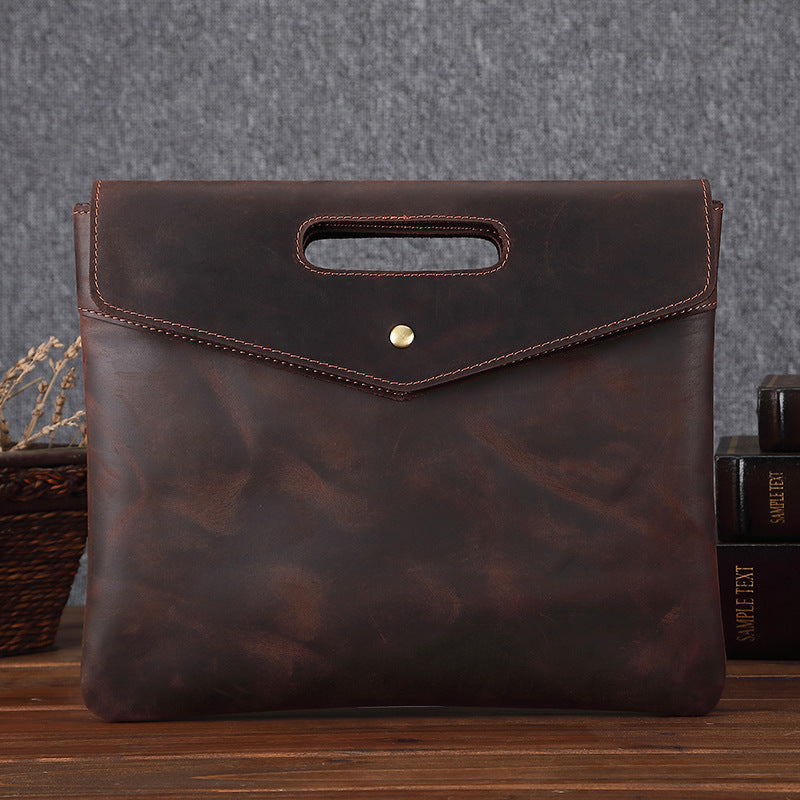 genuine leather mens briefcase vintage business