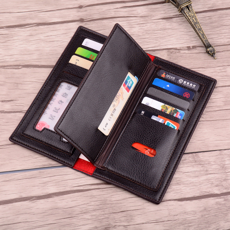 mens long wallet fashion business mens wallet