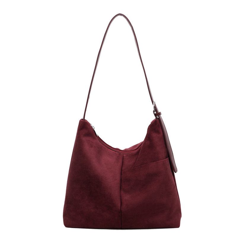 Suede-look High-capacity Versatile Crossbody Bag