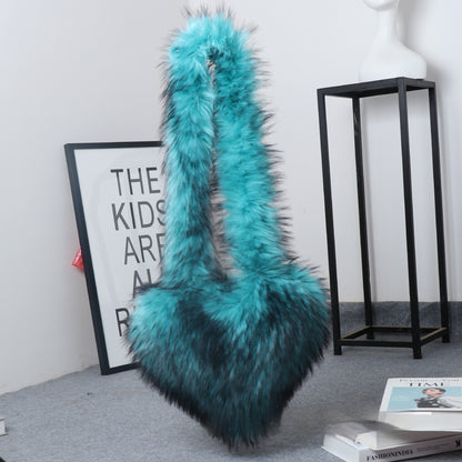 crossbody love female fur plush big bag capacity personality