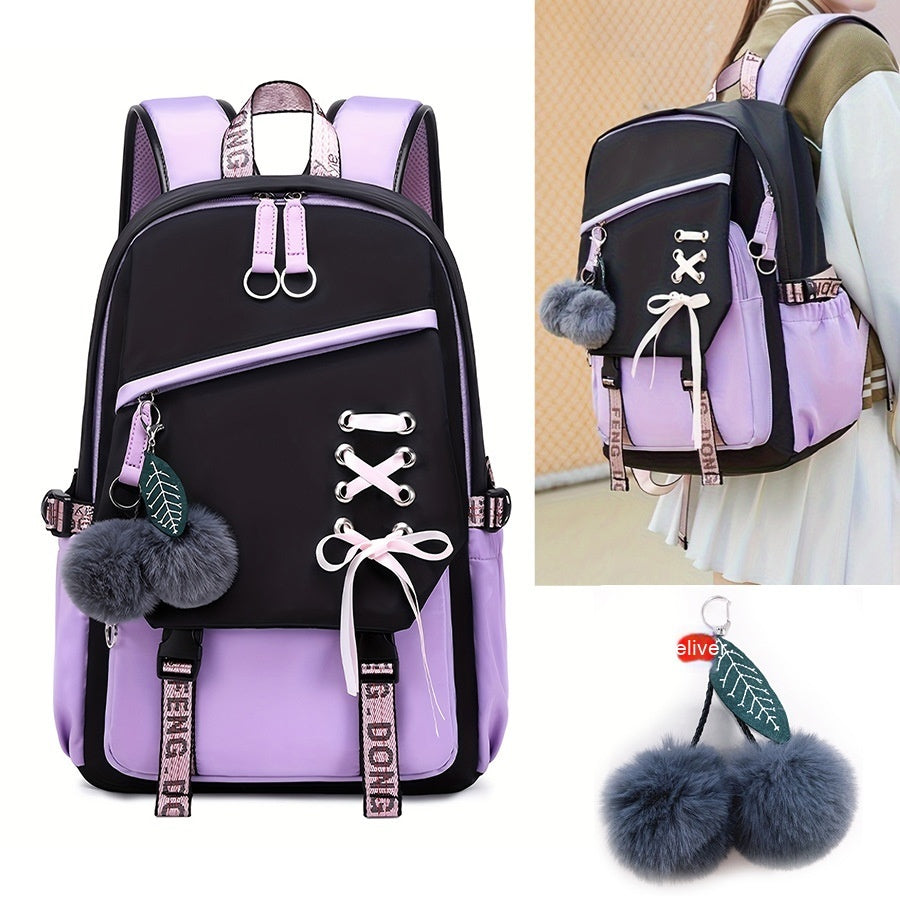 new bow womens backpack girl cute sweet backpack