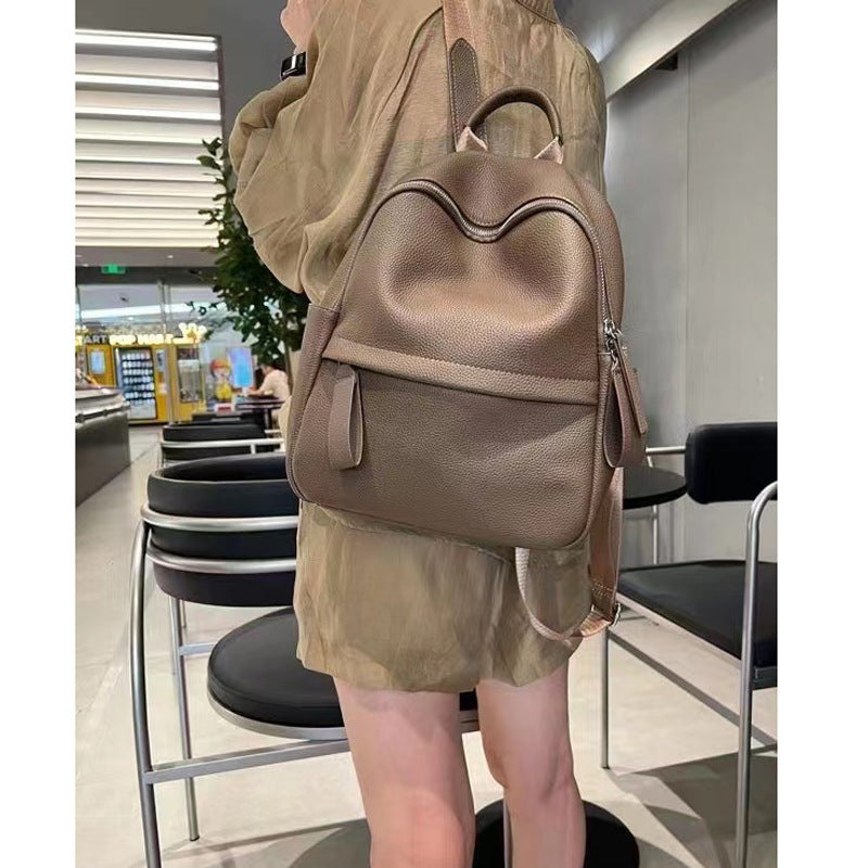 High-grade Baidu Leather Backpack