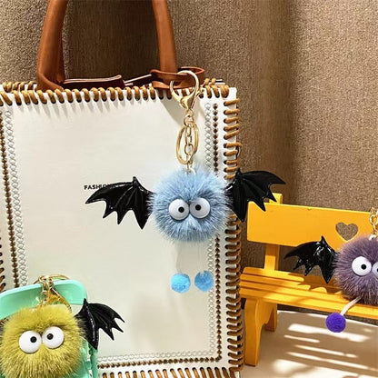 cute funny halloween artificial mink hair little devil package pendant